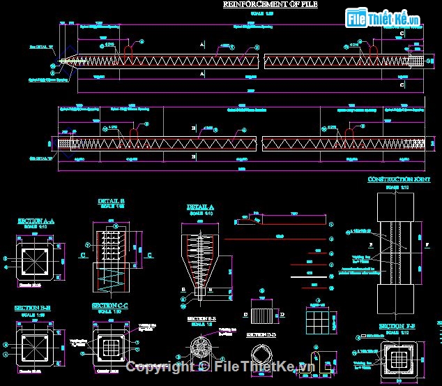 bản vẽ cad,bản vẽ thiết kế,bản vẽ cọc khoan nhồi,thiết kế cọc khoan nhồi